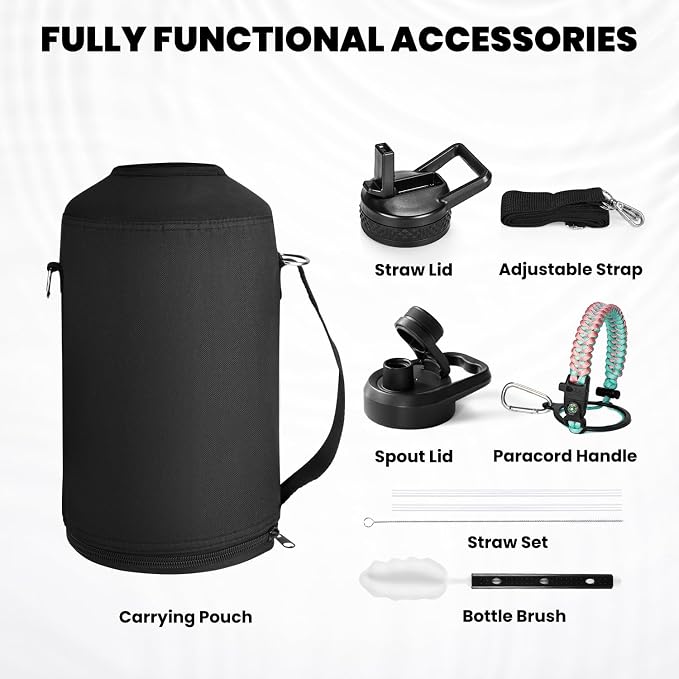 RAYMYLO One Gallon Water Bottle Insulated, Triple Walled Vacuum Stainless Steel