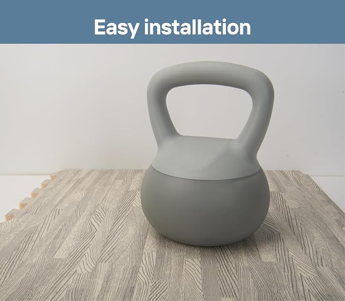 Art3d 48 Sq.Ft Eva Puzzle Exercise Mats, 24"x24" x 1/2" Thick Foam Interlocking Tiles for Flooring, Workout, Gym Equipments, Pack of 12, Grey Oak