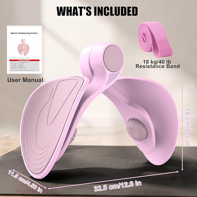Pelvic Floor Exercise Devices 35lb Resistance Kegel Thigh Trainer with Band | Pelvic Floor Muscle Training, Inner Thigh Exerciser, Postpartum Recovery Support for Women, Suitable for Women and Men