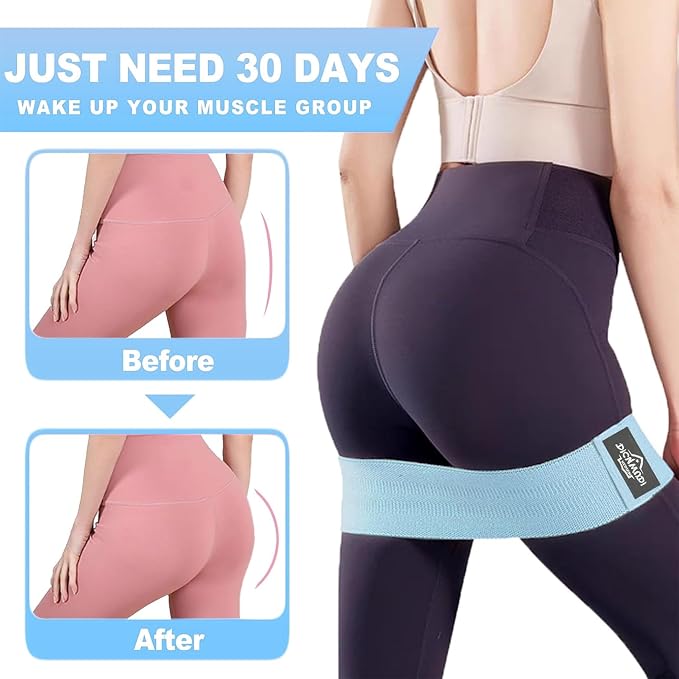 DICYWUDI Fabric Resistance Bands for Working Out, 6Pack Non-Slip Exercise Bands for Women and Men, Fabric Booty Bands for Home, Fitness, Pilates, Stretching