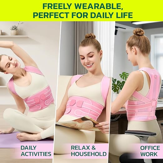 Back Brace Posture Corrector for Women, Upgraded Upper Back Support – Helps Neck, Shoulder & Back Pain Relief, Comfortable Spine Support Belt for Office, Work and Home Daily Use