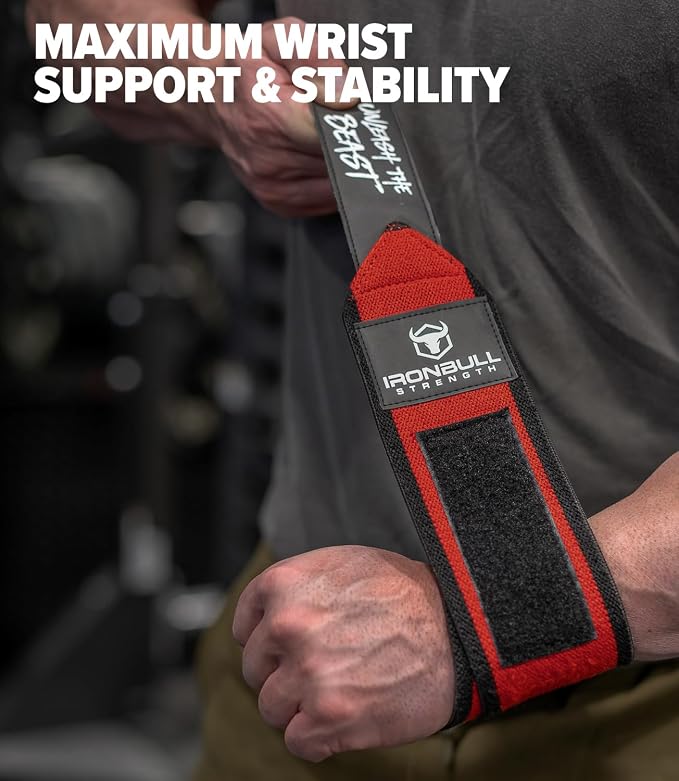 Powerlifting Wrist Wraps for Weightlifting & Bench Press - IPF Approved Heavy Duty Wrist Straps for Powerlifting, Bodybuilding & Strength Training - Competition Grade Support