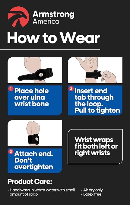 Wrist Wrap Compression Wrist Brace For TFCC Tears | Carpal Tunnel Pain & Tendonitis Relief | Padded Hole For Ulnar | Wrist Support For Working Out | Wrist Wraps for Men Women | Fits Both Wrists