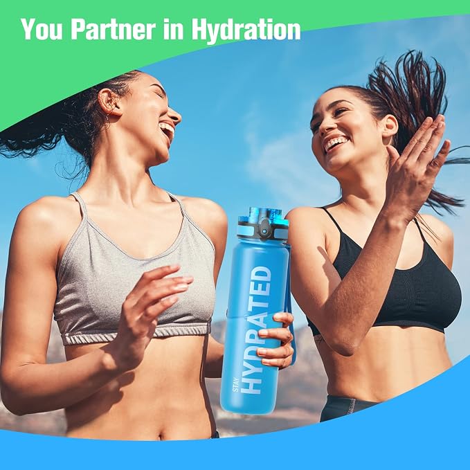 Sahara Sailor Water Bottle 32oz, Durable and Leakproof Water Bottles Motivational with Time Marker, Tritan, BPA Free, Wide Mouth with Easy Clean Brush for Gym, Travel, Home, School, Office (1 Bottle) | Bpa Free, Leakproof Wide Mouth With Fast Flow Lid ...