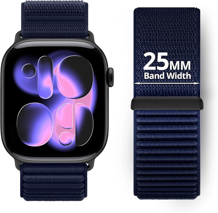 Nylon Loop Sport Band Compatible with Apple Watch Ultra 3 2 Band 49mm 46mm 45mm 44mm 42mm 41mm 40mm 38mm Women Men, Stretchy Strap Elastic Fabric Wristband for iWatch Series 11 10 SE 9 8 7 6 5 4 3 2 1