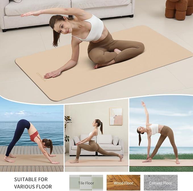 Extra Wide & Thick 8mm Yoga Mat, 72"x31.5" | Large Non Slip Exercise Mat, Premium POE Material, Superior Cushioning & Stability, With Strap for Home Gym, Pilates