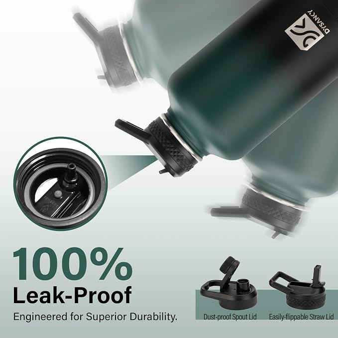 DYSANKY Insulated Water Bottle | Thickened Stainless Steel Vacuum Metal | Portable Sports Half Gallon Large Water Jug for Gym and Hiking with Straw, Carrier Bag, Handle Strap | BPA-Free 64 oz