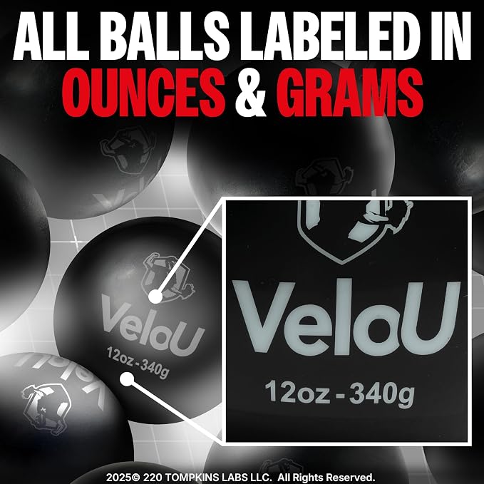 Weighted Baseballs 6 Ball Set: Increase Throwing Velocity & Arm Strength - Withstands 18,000 Throws - Weighted Balls for Pitching & Throwing - Plyo Balls - Ideal Training Tool