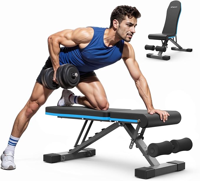 MERACH Weight Bench, Foldable Weight Benches for Home Gym with 990 LBS, Adjustable Weight Bench with 72 Training Angles, Incline Bench Press for Full Body