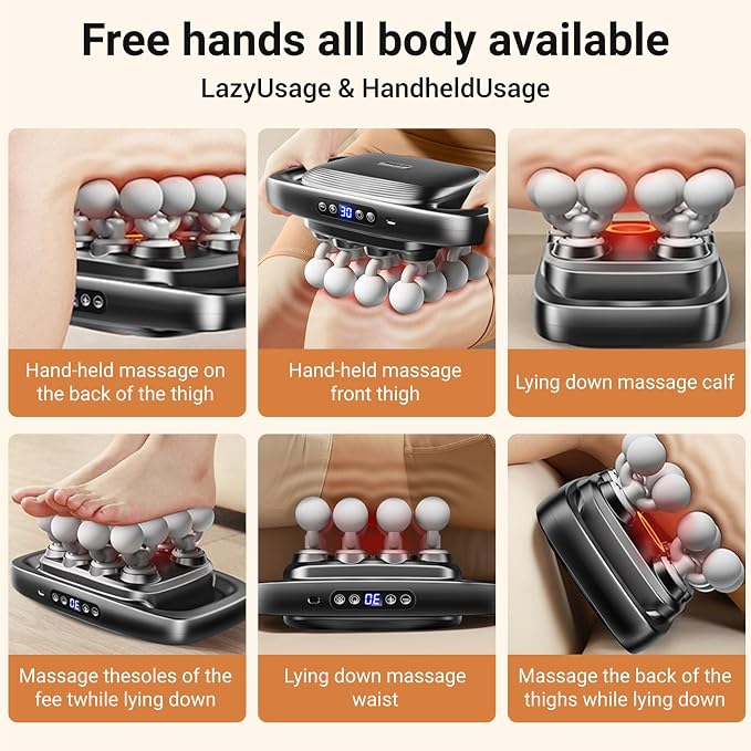 Gurui 16-Head Massage Gun Set for Deep Tissue Massage | Neck Massager, Back Shoulder Leg Massage, Multiple Attachments, Cordless Design, Adjustable Intensity, Full Body Use