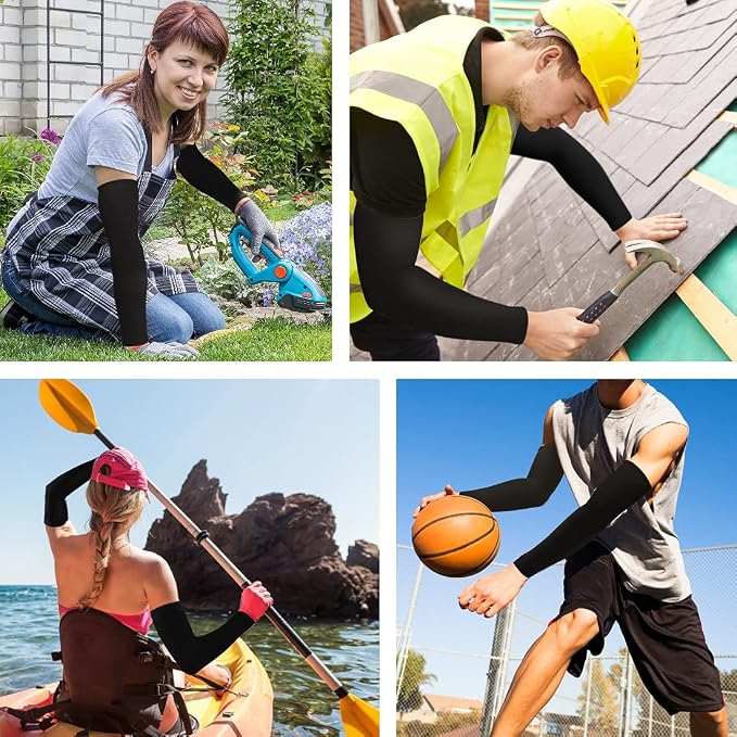 LUOLIIL VOE Sun Protection Cooling Arm Sleeves for Men &Women,Compression Sleeves for Football, Golf & Volleyball
