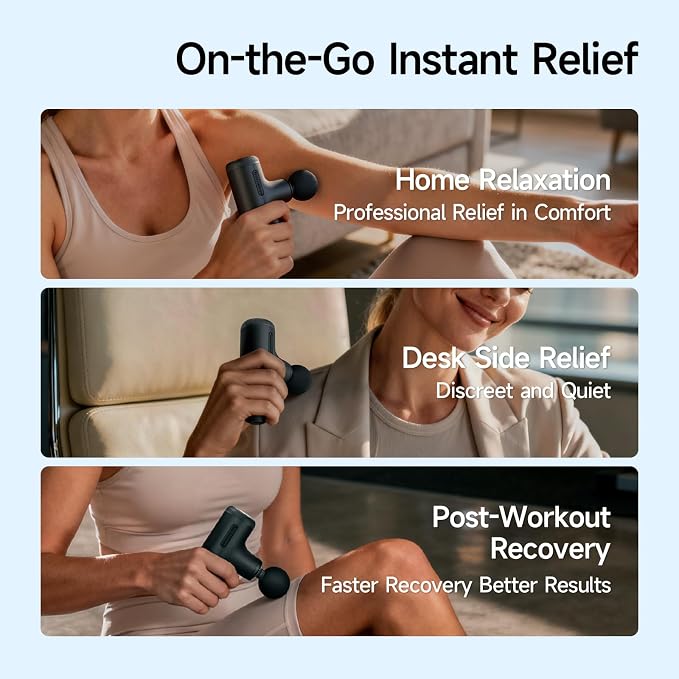HEYCHY Super Mini Massage Gun with 4-10mm Amplitude, HSA, FSA Eligible | Travel Size, Quiet Operation, Muscle Care for Men Women Shoulder Back