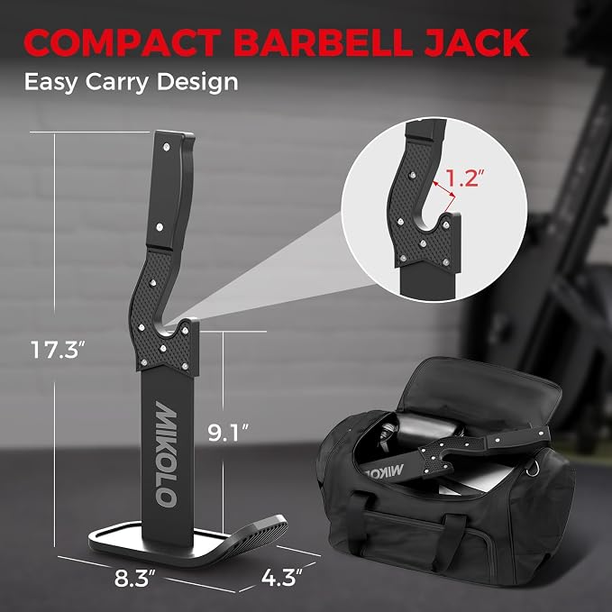 Mikolo Deadlift Jack Barbell Jack Unload 660LB Barbell Stand with No-Slip Handle for Loading & Unloading Weight Plates for Deadlift Exercise, Weight Training