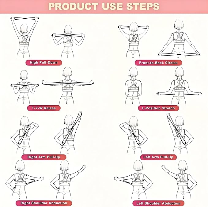 Figure 8 Resistance Bands for Women & Men – 15LB Silicone Pull Rope for Shoulder, Back & Arm Workout – Non-Slip Handles, Home Gym, Yoga & Physical Therapy – Toning, Posture Correction