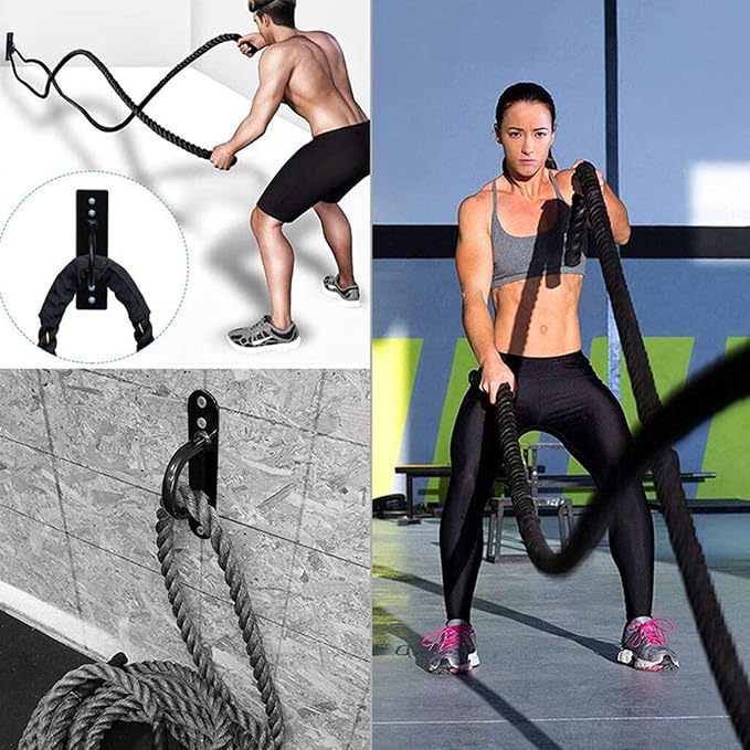 Lyellfe 2 Pack Battle Rope Anchor, Wall Ceiling Mount Bracket for Suspension Strap, Body Weight Strength Training Systems, Heavy Duty Hammock Hanging Kit for Battle Rope, Yoga and Gymnastic Rings