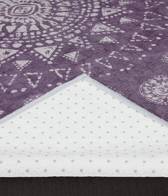 Manduka Yogitoes Hot Yoga Mat Towel - 71" | Moisture Activated Grip | Patented Silicone Nubs | Highly Absorbent, Durable & Easy Care | Made from Recycled Materials | 71 x 24 Inches | Geija Purple