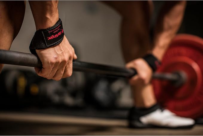 Harbinger Padded Cotton Lifting Straps with NeoTek Cushioned Wrist, 21.5 Inch Length, 1.5 Inch Width, Pair, Weightlifting Wrist Straps for Deadlifts and Strength Training
