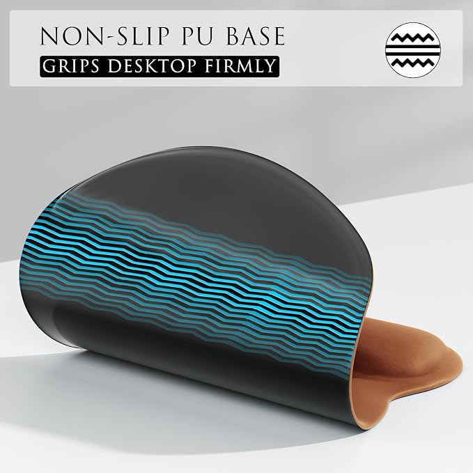 MROCO Ergonomic Mouse Pad with Gel Wrist Rest, 9.4 x 8.1 in, Coffee Brown | Ergonomic Shape Design, Multiple Pattern Options, Gel Wrist Comfort, Smooth Lycra Surface, Non-Slip PU Base