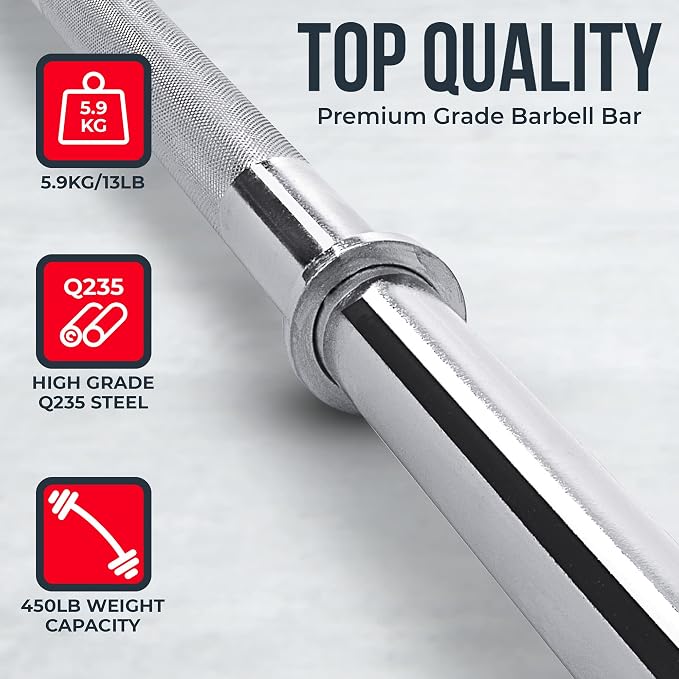 Olympic and 1 inch Barbell Weight Bars for Power-lifting Crossfit and Strength Training
