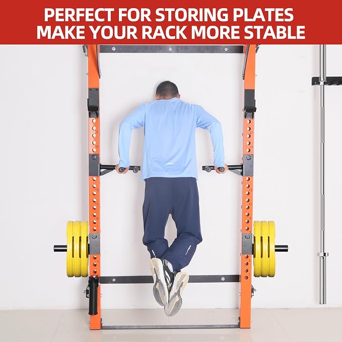 3x3 Weight Plate Holder Attachment, Power Rack Weight Horns for Olympic Weight Plates Storage
