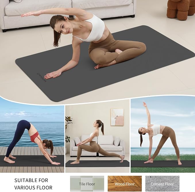 Extra Wide & Thick 8mm Yoga Mat, 72"x31.5" | Large Non Slip Exercise Mat, Premium POE Material, Superior Cushioning & Stability, With Strap for Home Gym, Pilates