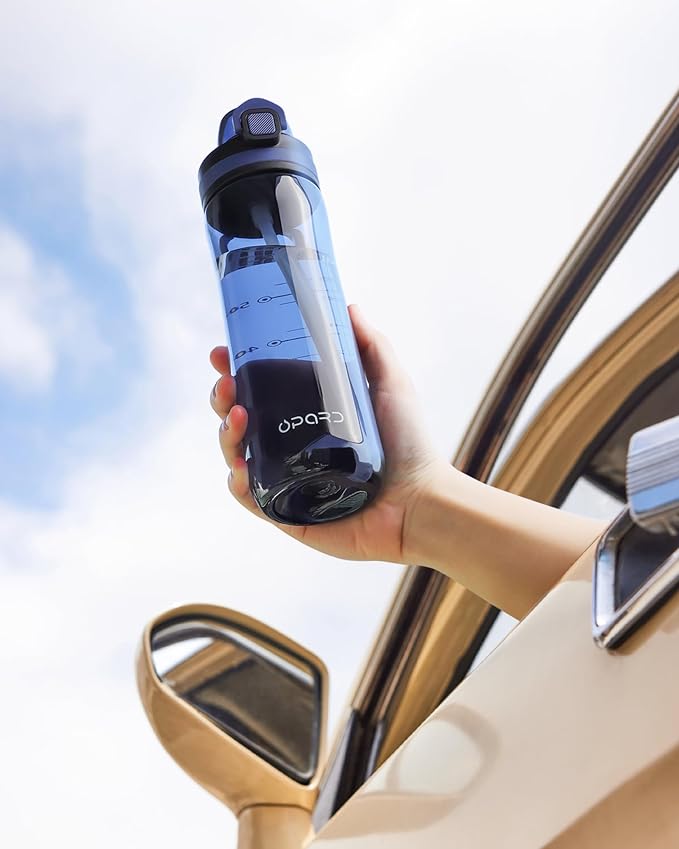 Opard Peak Water Bottle with Straw Cap, BPA-Free, Leak Proof Flip Top Bottle