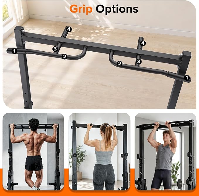 Foldable Power Tower Pull Up Bar Station, Adjustable Height | Portable Free Standing,700lbs Load Max, Adjustable Height fits Man,Woman,Power Tower Pull Up Dip Station, Multi Grips