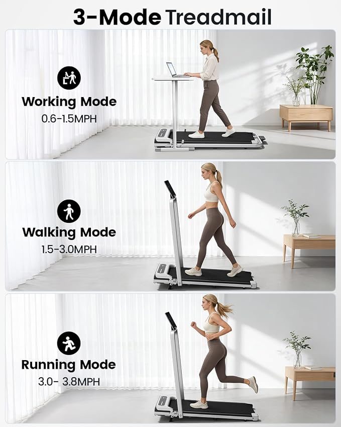 Yagud Walking Pad, Walking Pad Treadmill for Home Office, Portable Under Desk Treadmill with Remote Control and LED Display, Walking Jogging Running Machine