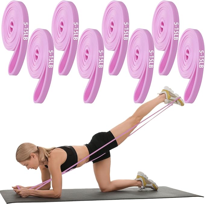 Foilswirl 8 Pcs Resistance Bands for Working Out | Pull Up Assistance Bands, Fitness, Full-body Training, Physical Therapy and Stretch Workout for Men, Women, Home, Outdoor