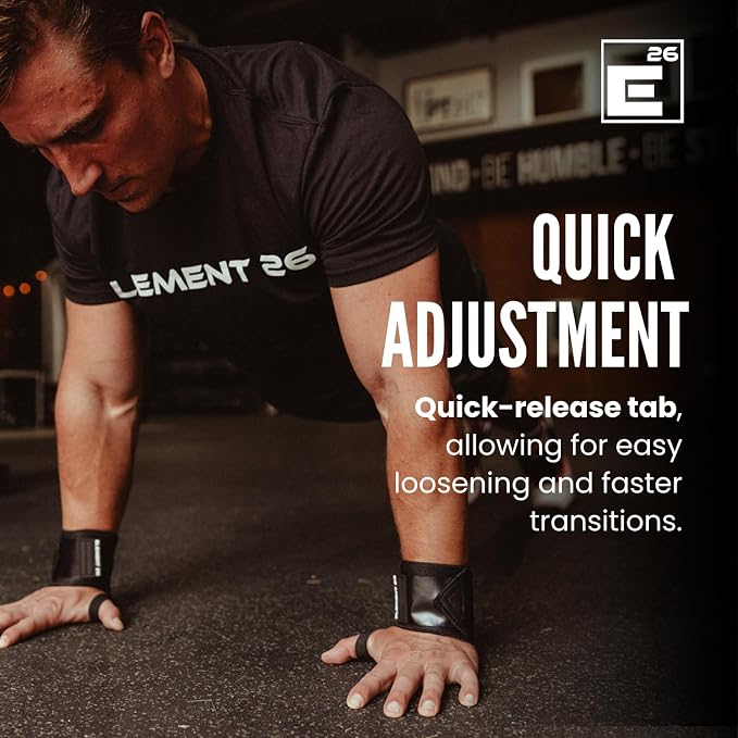 Element 26 Wrist Wraps for Weight Lifting, 20 Inch | 20" Heavy Duty Wrist Support for Gym, Powerlifting, Bench Press, Strength Training, Men & Women, Quick Release