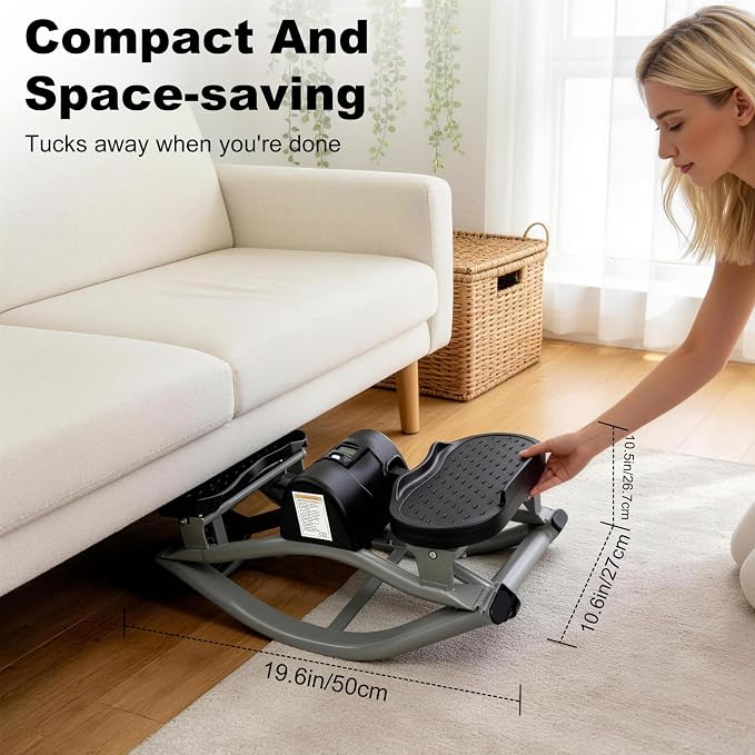 Rock Stepper Machine 3D Lateral Rocking Fitness Stepper | 300lb Weight Capacity, Resistance Bands & LCD Monitor,for Home Workout