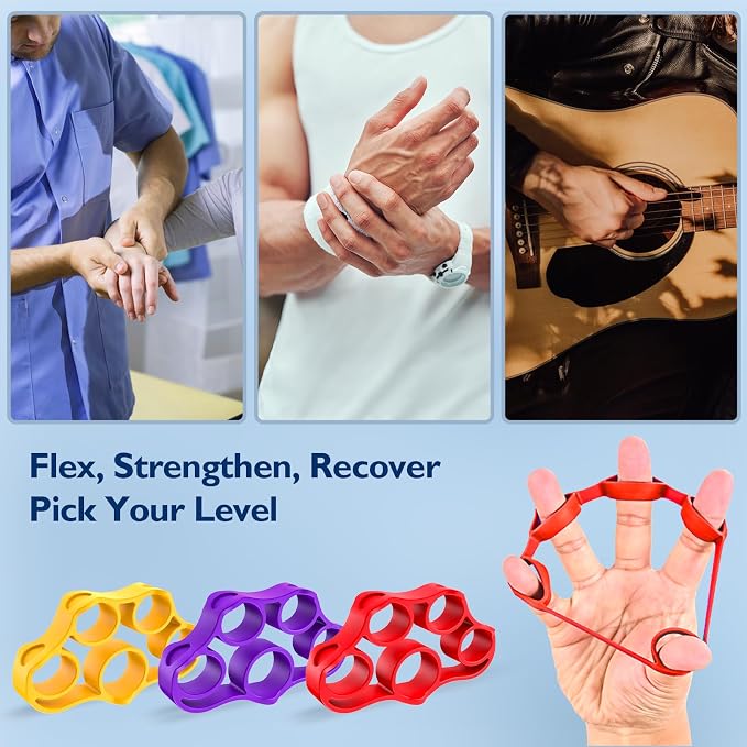 FitBeast Grip Strength Trainer, Finger Exerciser, Forearm Strengthener 9-Piece Kit, Hand Grip Strengthener Targeted Strength, Relief & Recovery