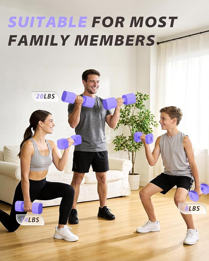 Ragebby Adjustable Dumbbell Set of 2, Weights for Men and Women at Home | Anti-slip Handle, Weights Dumbbells Set, 2lb/3lb/5lb/10lb/15lb/20lb for Pilates, Yoga, Strength Training