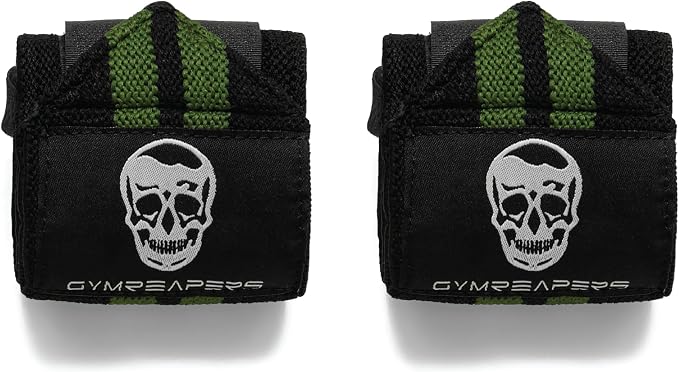Gymreapers Weightlifting Wrist Wraps (IPF Approved) Professional Quality Wrist Support with Heavy Duty Thumb Loop - Best Wrap for Powerlifting Competition, Strength Training, Bodybuilding