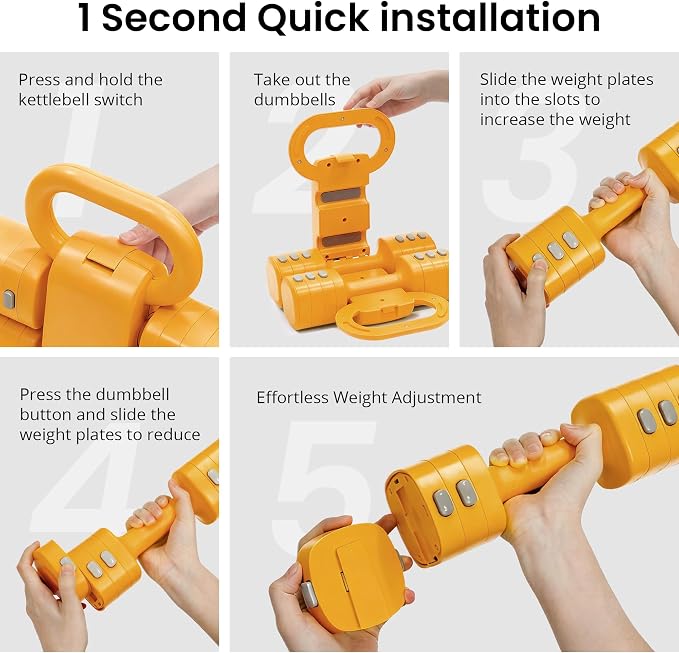 2-in-1 Adjustable Dumbbell Set for Women - 4 Levels (2.2lbs to 12.1lbs) - Home Gym Weights for Women at Home - Fitness Dumbbells