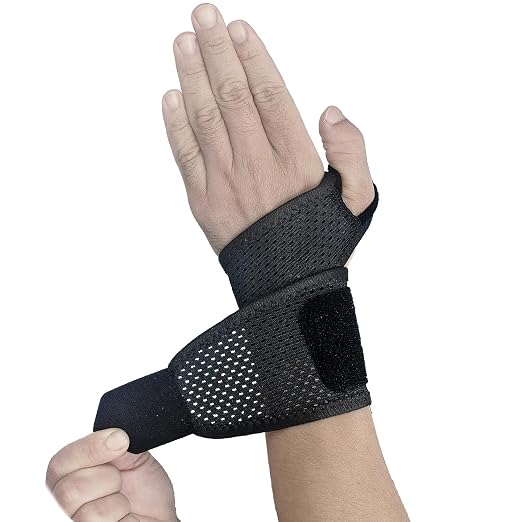 2 Pack Ultra-Thin Mesh Wrist Brace - Breathable Compression Wrist Support for Workouts & Daily Use - Adjustable Wrist Strap - Unisex Wrist Brace for Pain Relief, Tendonitis, Carpal Tunnel (Black)
