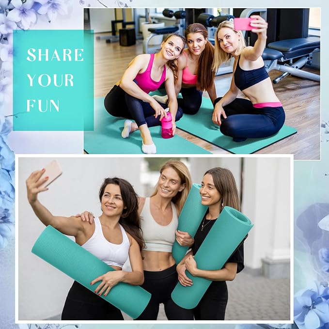 Timgle 6 Pack Yoga Mats Bulk 68 x 24 Inches Non Slip Exercise Yoga Mat 4 mm Thick Anti Slip Tear Resistant Sports Gym for Fitness Stretching Home Workout and Studio