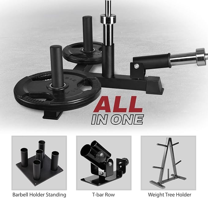 Yes4All Exercise Machine Adjustable T Bar Row Attachment, D Row Handle/Landmine Handle Attachment with Textured Rubber Handles