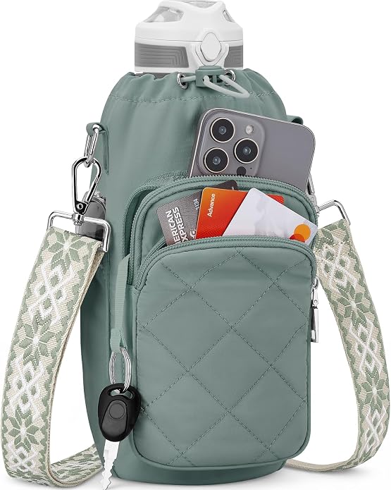 Water Bottle Bag Crossbody,Insulated Holder Purse