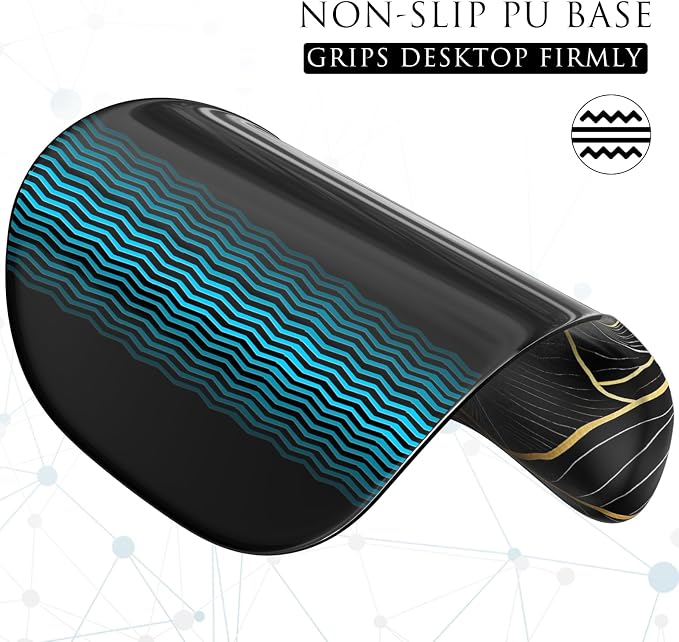 MROCO Ergonomic Mouse Pad with Gel Wrist Rest, 9.4 x 8.1 in, Golden Rise | Ergonomic Shape Design, Multiple Pattern Options, Gel Wrist Comfort, Smooth Lycra Surface, Non-Slip PU Base