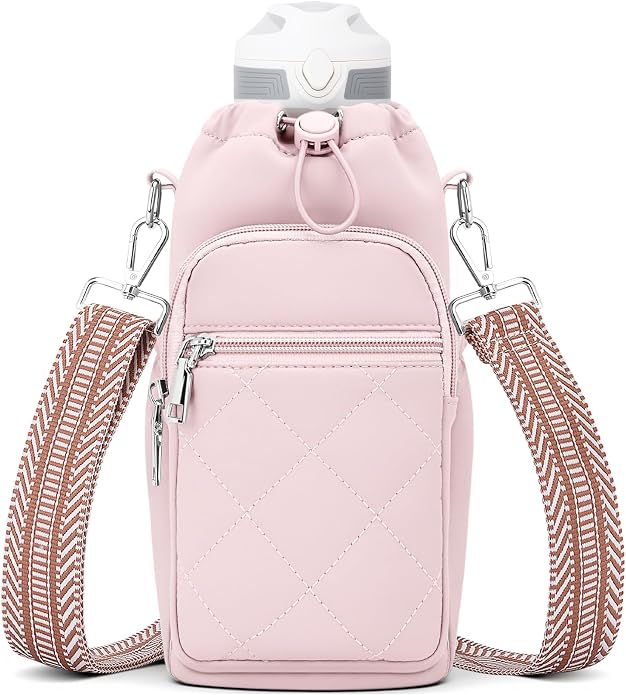 Water Bottle Carrier Bag with Strap, Insulated Corssbody Purse