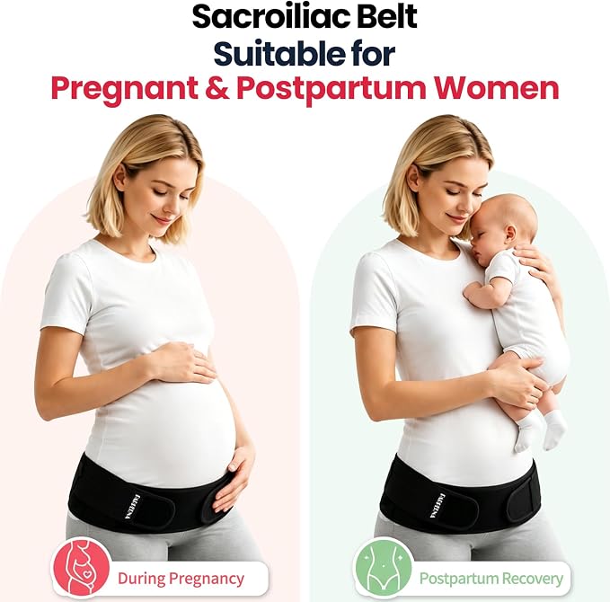 Sacroiliac SI Joint Hip Belt for Women Men - Lower Back Support Brace | Pelvic Support - Adjustable Sciatica Pelvis Lumbar Pain Relief Trochanter Brace (Plus Size 44"-55")