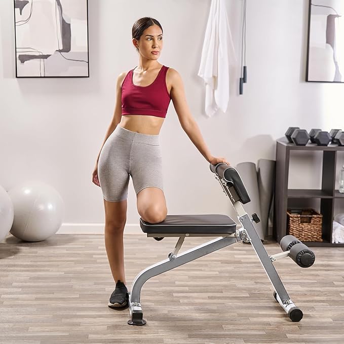 Lifepro SculptTrainer Roman Chair – 20+ Exercises, Foldable, 330 lb Cap | Hyperextension, hip thrusts, sit-ups & back extensions, 10 height positions, padded seat + dual rollers, alloy steel