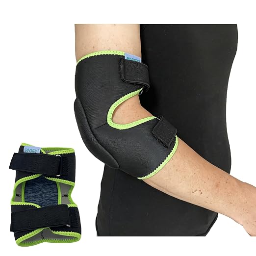 1 Pcs Elbow Pad Brace for Bursitis | Arm Sleeve Memory Foam Soft Support Adjustable Compression With for Olecranon Joint Pain Bursa Protection Unisex Black/Green