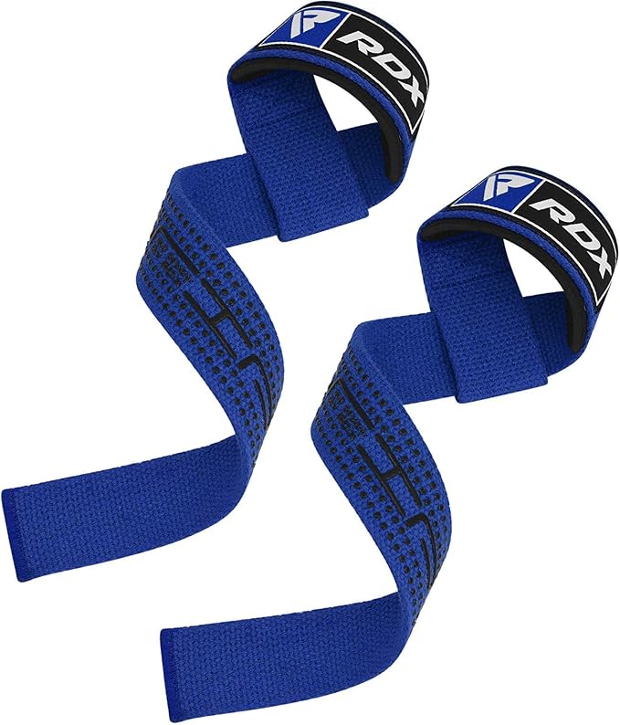 RDX Lifting Straps for Weightlifting –100% Cotton Heavy Duty Gym Wrist Strap with 5MM Neoprene Padding, 60CM Anti-Slip Hand Grip Wraps for Deadlifts Powerlifting Workouts Strength Training, Men Women