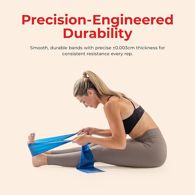 Sunny Health & Fitness 5-Level Resistance Band Set for Strength Training | 59" Length, Full-Body Workout, 3-30LB Progressive Exercise, Yoga, Pilates, Recovery, Lightweight, Carry Bag for Travel