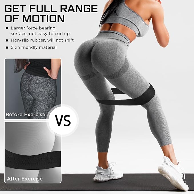 24 Pcs Fabric Resistance Bands for Working Out Strength Exercise Bands for Women Men Resistance Loop for Legs and Butt, Yoga, Pilates, Rehab, Fitness and Home