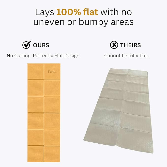 Foldable Yoga Mat, 6mm Thick, 72L x 24W Inch, Lightweight, Anti-Slip, and Easy to Store – Perfect for Travel, Yoga, Pilates, Home Workouts, and Floor Exercises
