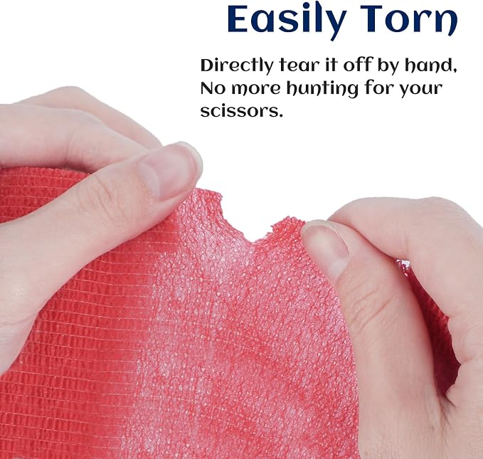 Elastic Self Adhesive Bandage Wrap 4 Inch, Breathable Non Woven Cohesive Bandage, Vet Wrap for Dogs, Ankle Sprains Swelling, Sports Athletic Tape (24 Count Color)