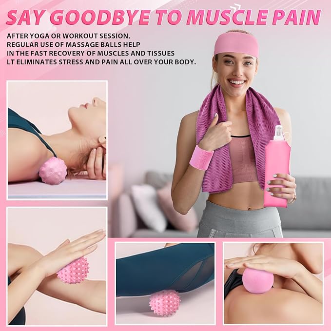 Halloscume 24 Pcs Pilates Kit, Home Pilate Equipment for Women, Pilates Ring and Ball Set with Stretching Strap, Water Bottle, Magic Circle, Yoga Ring, Gym Bag, Resistance Band, Anti Slip Sock